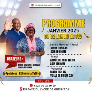 Programme de Janvier 2025